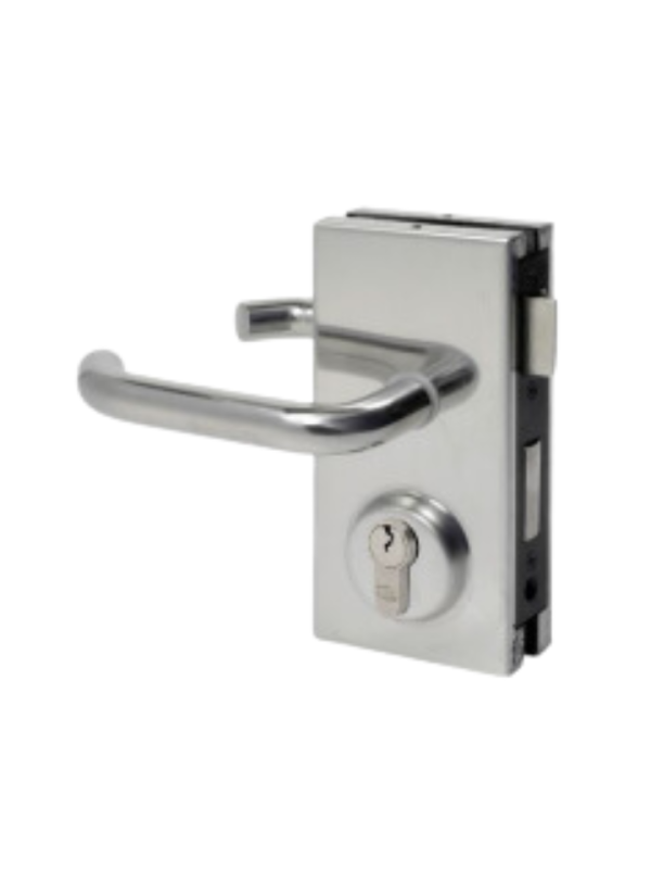 Cerradura de acero con llave para cristal templado modelo vidrio- muro